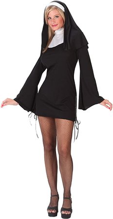 Amazon.com: FunWorld Women's Naughty Nun, Black, S/M 2-8 Costume: Clothing