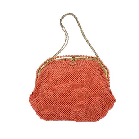 Rare Beaded Coral Bag For Sale at 1stDibs