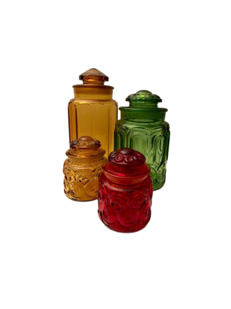 vintage color jars storage
