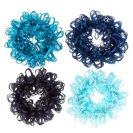 Ocean Looped Hair Scrunchies - Blue, 4 Pack | Claire's