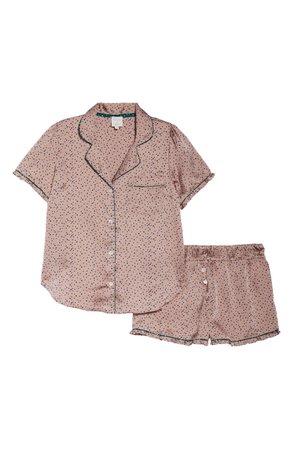 REVERIE Ellie Dot Print Short Pajamas | pink