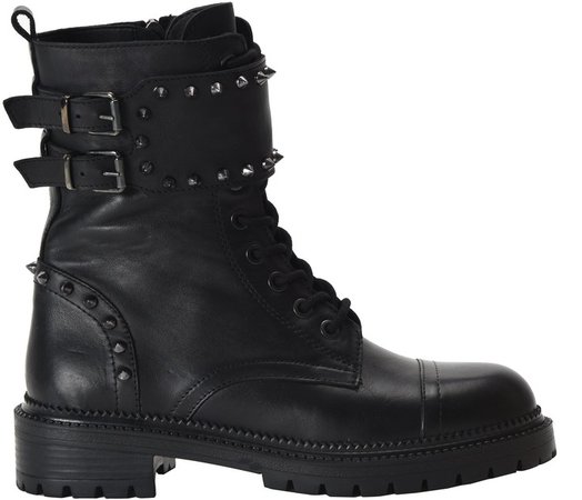 Collie Studded Combat Lug Sole Boots