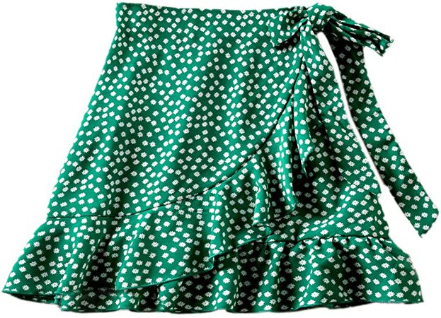 Amazon.com: SOLY HUX Women's Summer Boho Print Ruffle Hem Wrap Tie Waist Mini Short Skirt Pink S : Clothing, Shoes & Jewelry