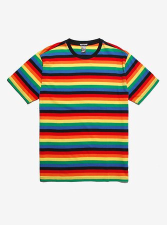 Rainbow Striped Ringer T-Shirt