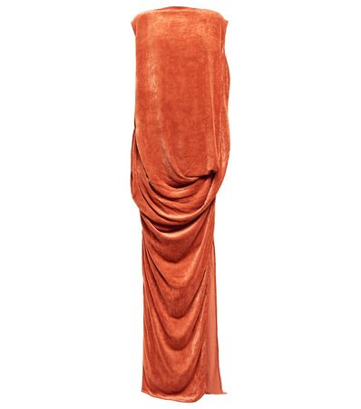 Rick Owens - Draped velvet gown | Mytheresa