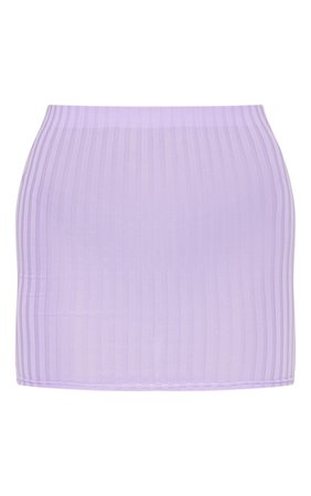 Lilac Mini Rib Skirt | PrettyLittleThing