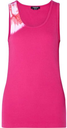 Tie-dyed Stretch-cotton Tank - Pink