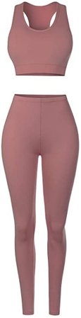 Amazon.com: MixMatchy Women's Two Piece Gym Yoga Racerback Sports Bra with Slim Fit Legging Active Set: Clothing