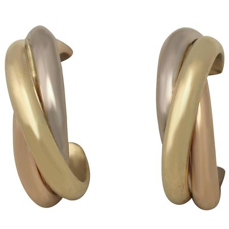 Cartier Trinity de Cartier Gold Hoop Earrings For Sale at 1stdibs