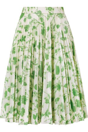 CALVIN KLEIN 205W39NYC | Pleated printed taffeta skirt | NET-A-PORTER.COM