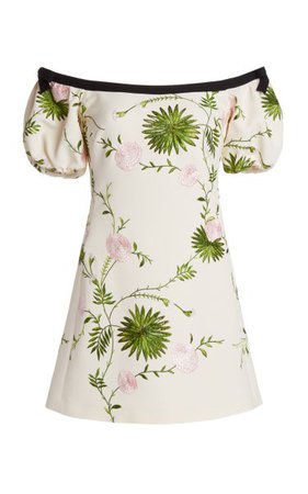 Floral Off-The-Shoulder Mini Dress By Giambattista Valli | Moda Operandi