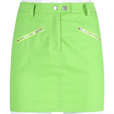 Green Zipper Bodycon Skirt