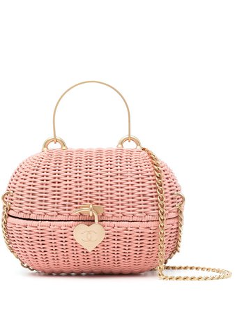 Chanel Pre-Owned 2004 CC heart charm basket bag - FARFETCH
