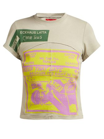 ECKHAUS LATTA X Come Tees Lapped Baby printed cotton T-shirt