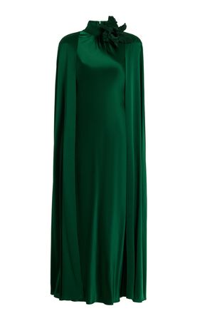 Cape-Detailed Silk Maxi Dress By Rodarte | Moda Operandi