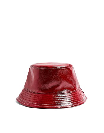 Topshop Burgundy Vinyl Bucket Hat - Hat - Women Topshop Hats online on YOOX United States - 46684083LS