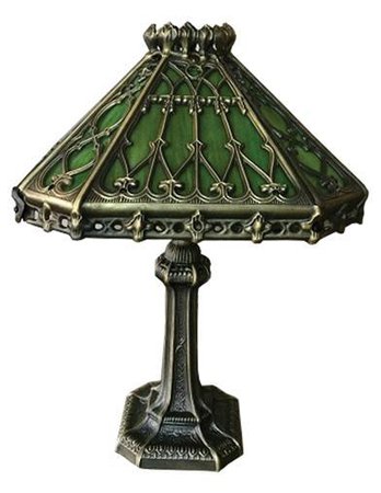 Gothic Greenhouse Lamp | Victorian Green Glass Lamp