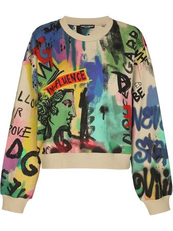 Dolce & Gabbana graffiti-print Cotton Sweatshirt - Farfetch