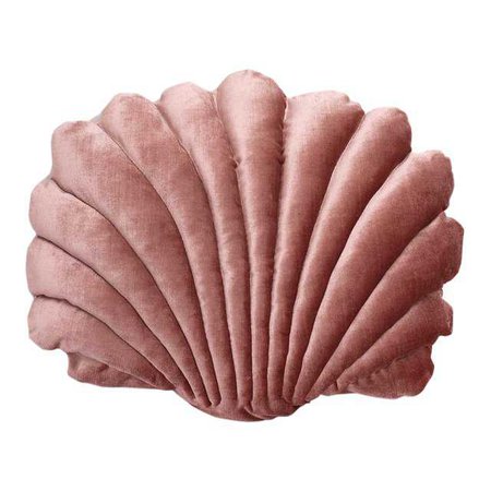 Large Shell Pillow - Rusty Pink Velvet | Chairish