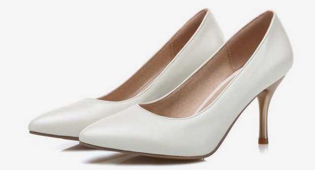 white kitten heels