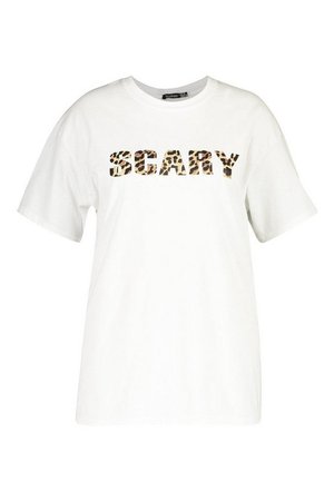 Plus Scary Slogan T-Shirt | Boohoo