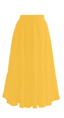 boho long skirt- yellow