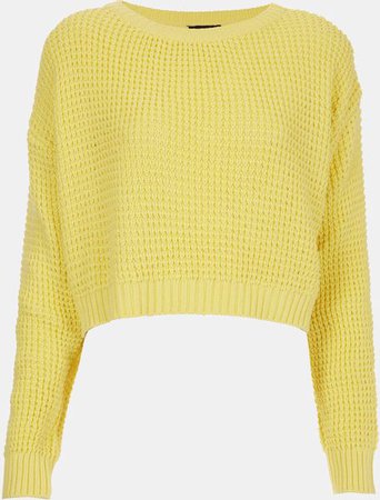 Light Yellow Cropped Sweater