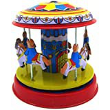 Amazon.com: LoveinDIY 2X Vintage Style Style Fairground Carousel Model Merry Go Round Tin Toy Collectible Gifts : Toys & Games