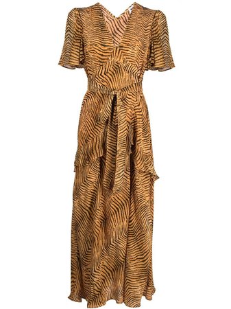 Rixo Evie tiger-print Silk Dress - Farfetch