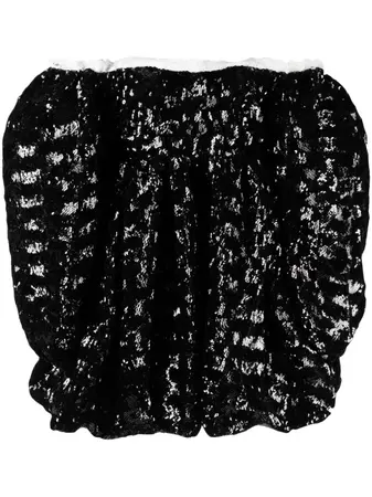 SHUSHU/TONG off-shoulder lace-trim Sequinned Minidress - Farfetch