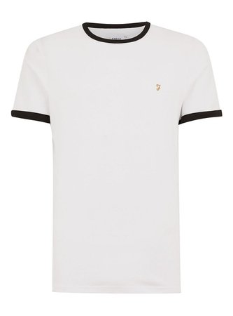 FARAH White 'Groves' Ringer T-Shirt* - Men's T-Shirts & Vests - Clothing - TOPMAN
