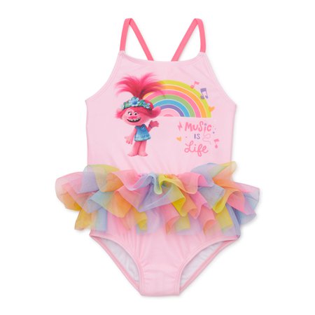 Trolls - Trolls Baby Toddler Girl One-Piece Tutu Swimsuit - Walmart.com - Walmart.com