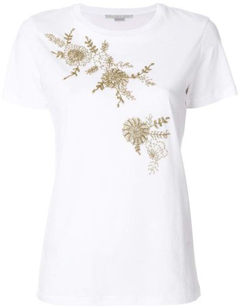 beaded floral T-shirt
