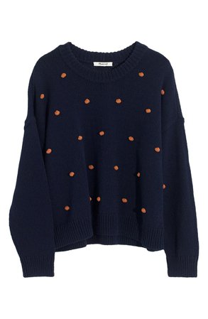 Madewell Wellesley Bobble Pullover Sweater | navy