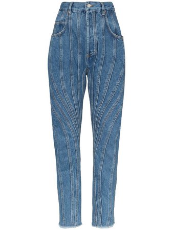 Blue Mugler Seam-detail Jeans | Farfetch.com