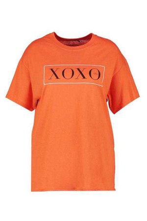Plus XOXO Orange T-Shirt | Boohoo