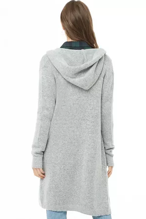 Hooded Open-Front Longline Cardigan | Forever 21
