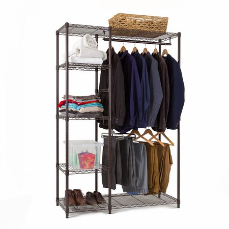 Bronze 5 Tier Clothes Rail With Shelves | 1818mm H x 1203mm W x 457mm D Racking Solutions