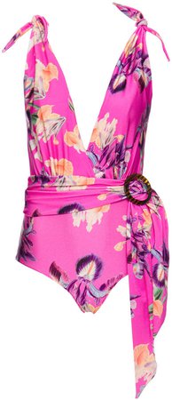 PatBO Grace Plunge Belted One Piece Size: S