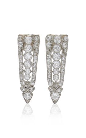 Deco Platinum Diamond Earrings By Mindi Mond | Moda Operandi