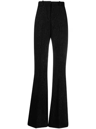 Balmain Striped wool-blend Flared Trousers - Farfetch