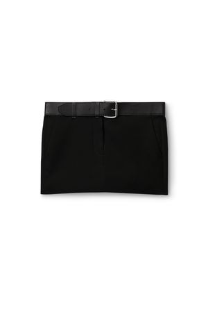 alexanderwang wool belted mini skirt BLACK - alexanderwang® US