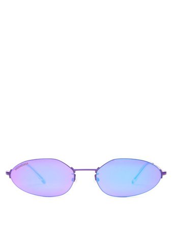 BALENCIAGA Oval reflective metal sunglasses