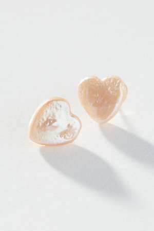 Pearl Heart Post Earrings | Anthropologie