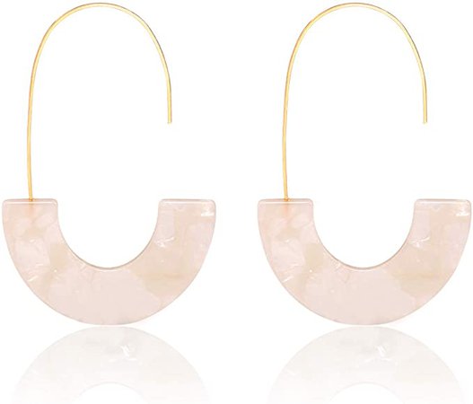 Amazon.com: Acrylic Earrings Statement Tortoise Hoop Earrings Resin Wire Drop Dangle Earrings Fashion Jewelry For Women (White): Clothing