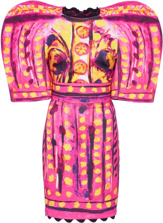 Moschino Exaggerated Sleeve Printed Scuba Dress Size: 38