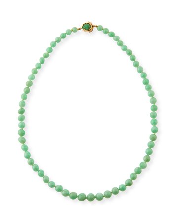 David C.A. Lin Graduated Green Jadeite Beaded Necklace