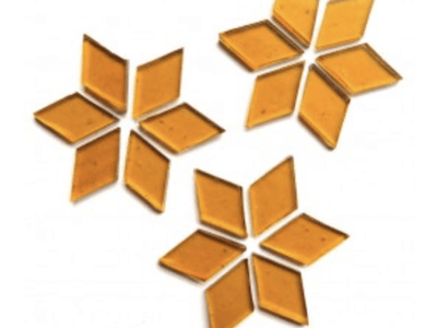 Transparent Amber Stained Glass Diamonds | The Mosaic Store Online