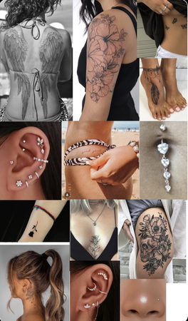 Maggie’s tattoos and piercings