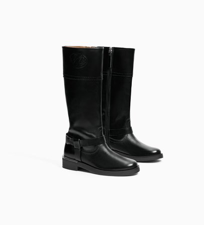 LEATHER BOOTS WITH BUCKLE - Boots & Ankle boots-SHOES-GIRL | 5 - 14 years-KIDS | ZARA United States